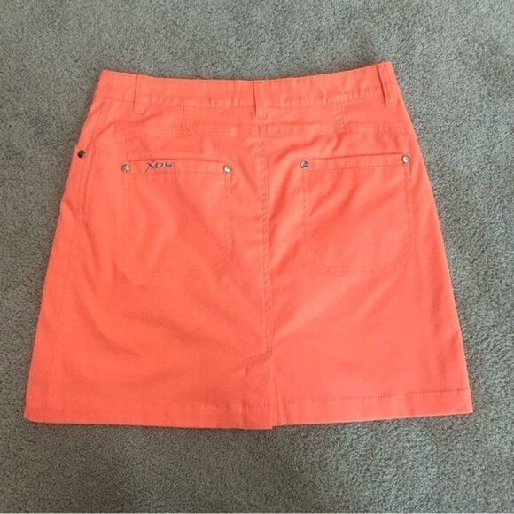 XDS by Daily Sports neon fluorescent orange golf tennis skort skirt Sz 4 NWOT - Picture 3 of 11